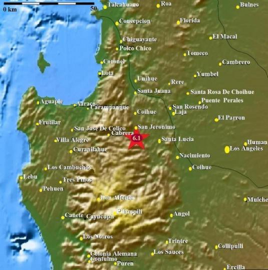 23 Avril 2010, un séisme de magnitude 6.1 frappe la région de Bio Bio, au Chili.