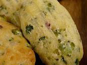 Madeleines petits pois lardons pour accompagner soupe froide courgettes