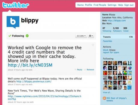 blippy.com expose les données bancaires de ses clients