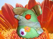 Doudoufou vert tendre fleuri