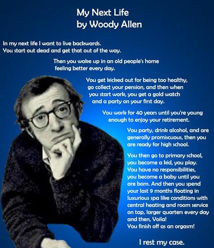 Woody Allen : finir sa vie dans un orgasme