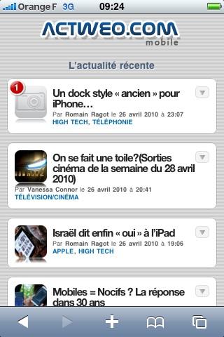 Actweo sur votre iPhone !