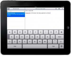Simplenote adapté pour l’iPad