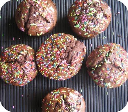 muffins trois chocolats pour Muffin Monday #18...ou comment évoquer 