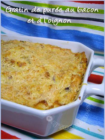 Gratin de purée au bacon et à l'oignon