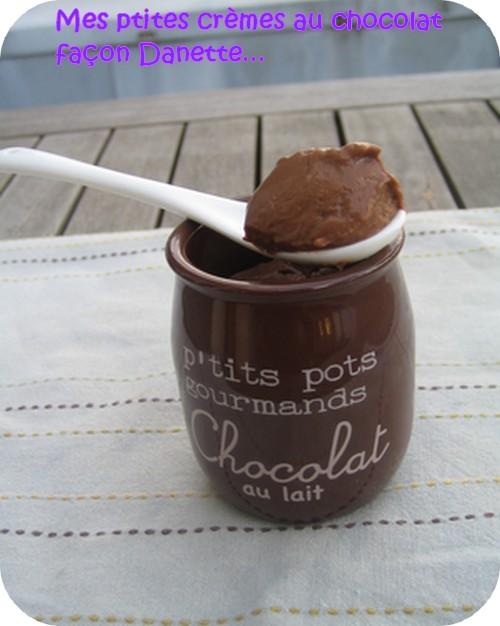 Mes ptits pots gourmands de crème au chocolat façon Danette...vive la régression!