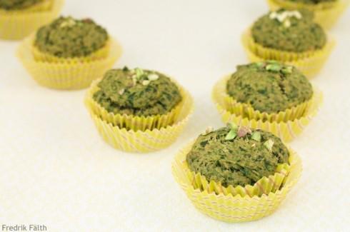 Muffins aux épinards et à la pistache