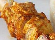 Brochettes poulet curry échalotes