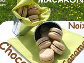 Macaron farine noix, ganache choco-caramel