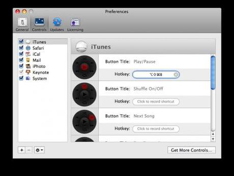 Cockpit configuration iTunes Mac Aficionados©