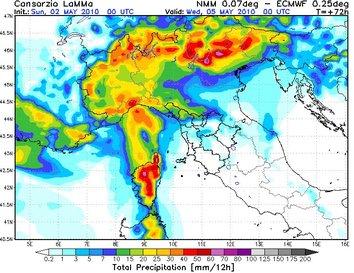 Très forte dégradation à partir de la nuit de lundi à mardi, et mardi toute la journée. 