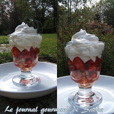 Tiramisu aux  fraises et ananas en verrine
