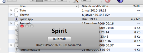 Tuto: Jailbreak Untethered avec Spirit (iPad 3.2, iPod/iPhone 3.1.x)