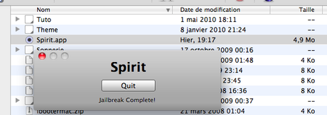Tuto: Jailbreak Untethered avec Spirit (iPad 3.2, iPod/iPhone 3.1.x)
