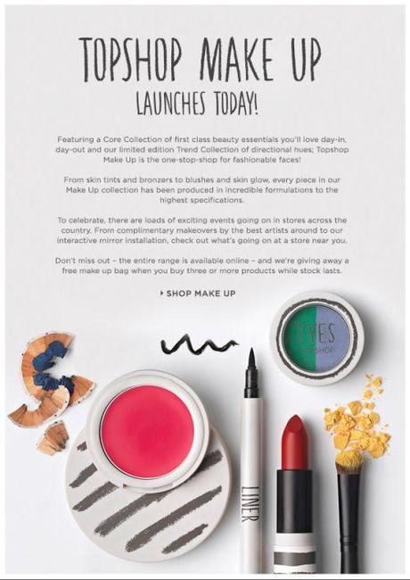 Le maquillage Topshop, enfin en ligne !
