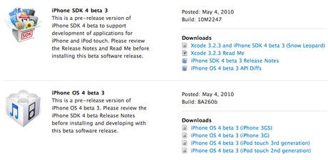 iPhone OS 4 Beta 3 – Firmware Disponible pour les développeurs