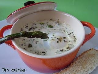 Oeufs en cocotte aux asperges Oeufs en cocotte aux asperges