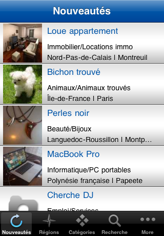 PetitesAnnonces : L’application iPhone pour les annonces gratuites
