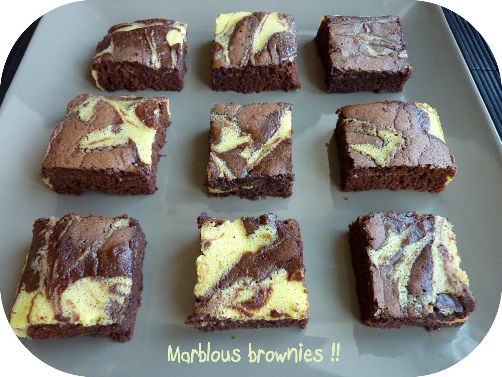 Marbled brownies made in USA ou mes brownies marbrés!