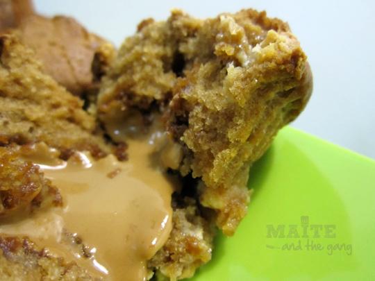 Muffins au spéculoos, cœur coulant & pépites de chocolat blanc