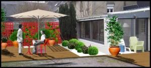 Une terrasse ouverte sur le jardin
