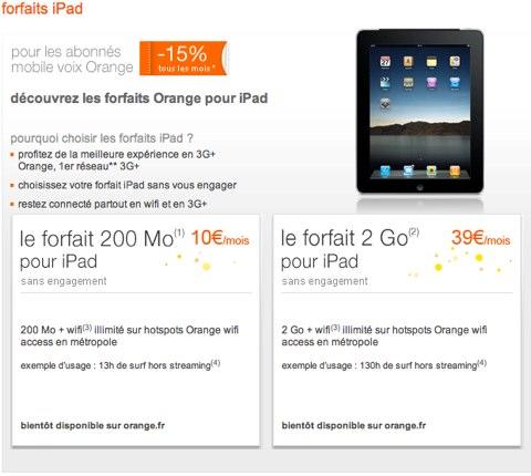 Orange et SFR dévoilent leurs forfaits pour l’iPad