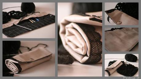 Etui à crochet en simili écru