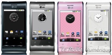 LG optimus GT540 et LG Mini (GD880) élégance et finesse