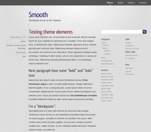 smooth wordpress theme Revue de thèmes gratuits pour Wordpress #1
