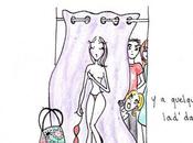 Dans cabine d'essayage