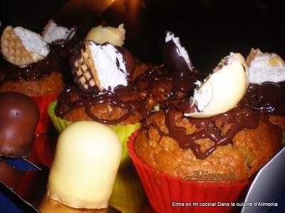 Muffins al beso de chocolate /Muffins aux baisers de chocolat