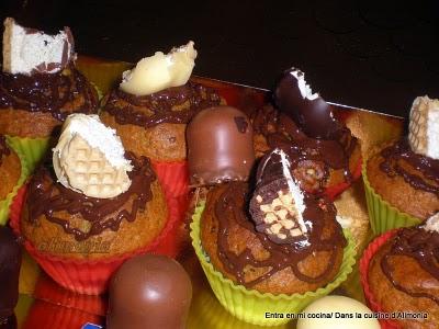 Muffins al beso de chocolate /Muffins aux baisers de chocolat
