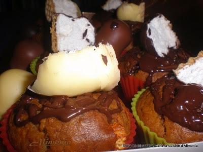 Muffins al beso de chocolate /Muffins aux baisers de chocolat