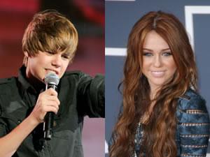 Miley Cyrus et Justin Bieber