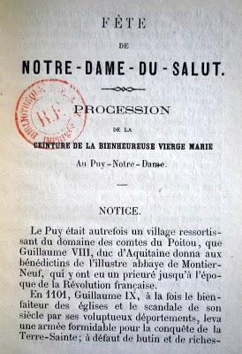 ..LE PUY-NOTRE-DAMEPélerinage de la Sainte Ceinture1873. ...