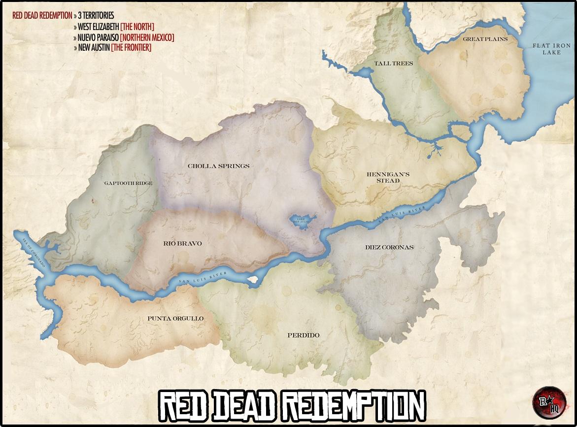 Red Dead Redemption:la carte du jeu