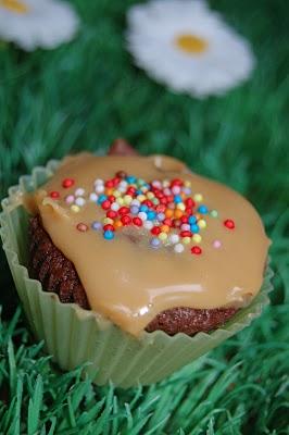 CupCakes choco-amande nappage confiture de lait