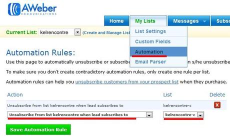 Comment vendre ses produits via Aweber– Partie 2 automation aweber