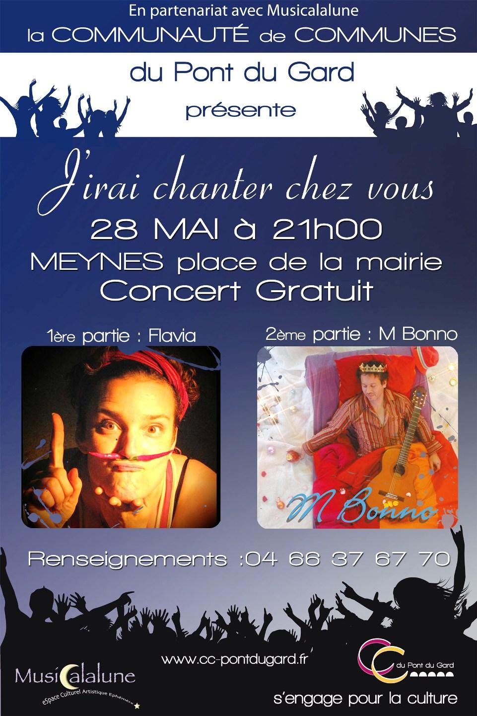 AFfiche Meynes Musicalalune   concert gratuit le 28 mai