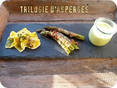 Trilogie d'asperges vertes