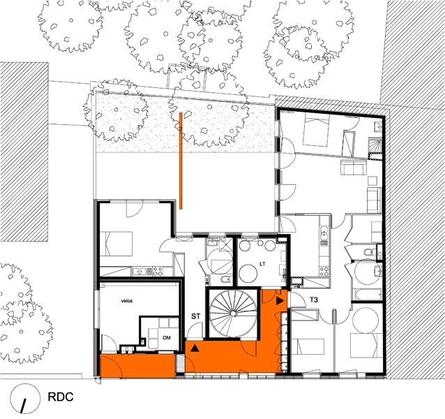 Logement social, impasse Daunay, Paris, © Atelier du Pont