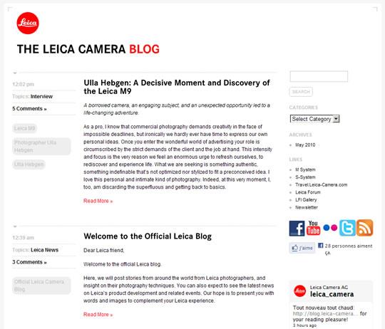 Leica ouvre son blog