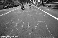 Tour of California road chalk