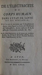 Bibliophilie et Sciences: l'Abbé Bertholon et l'électricité