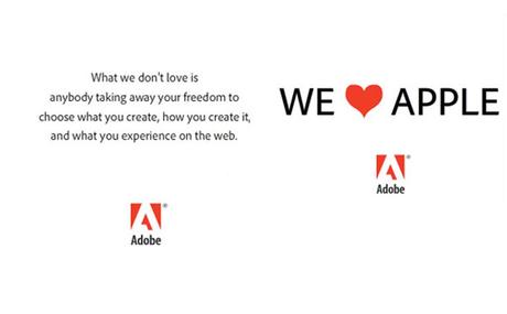 La campagne de communication d'Adobe sur Apple