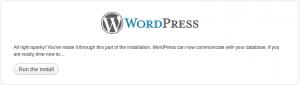 WordPress 3 page4 run install 300x85 Aperçu des fonctionnalités, Installation et test de Wordpress 3.0 beta 2