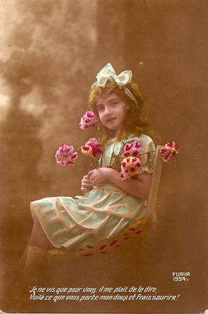 carte_vintage_petite_fille_et_fleurs