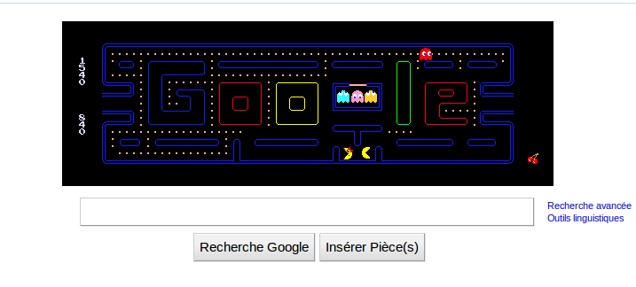 Google remplace son logo par un jeu Pacman