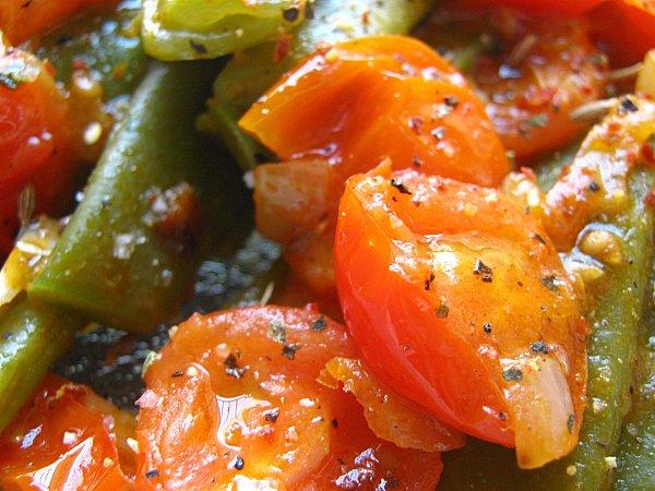 Haricots Plats Sauce Tomates Cerises Epicée
