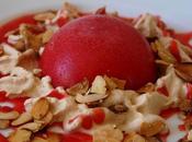Sorbet fraise "light", chantilly l'amande grillée